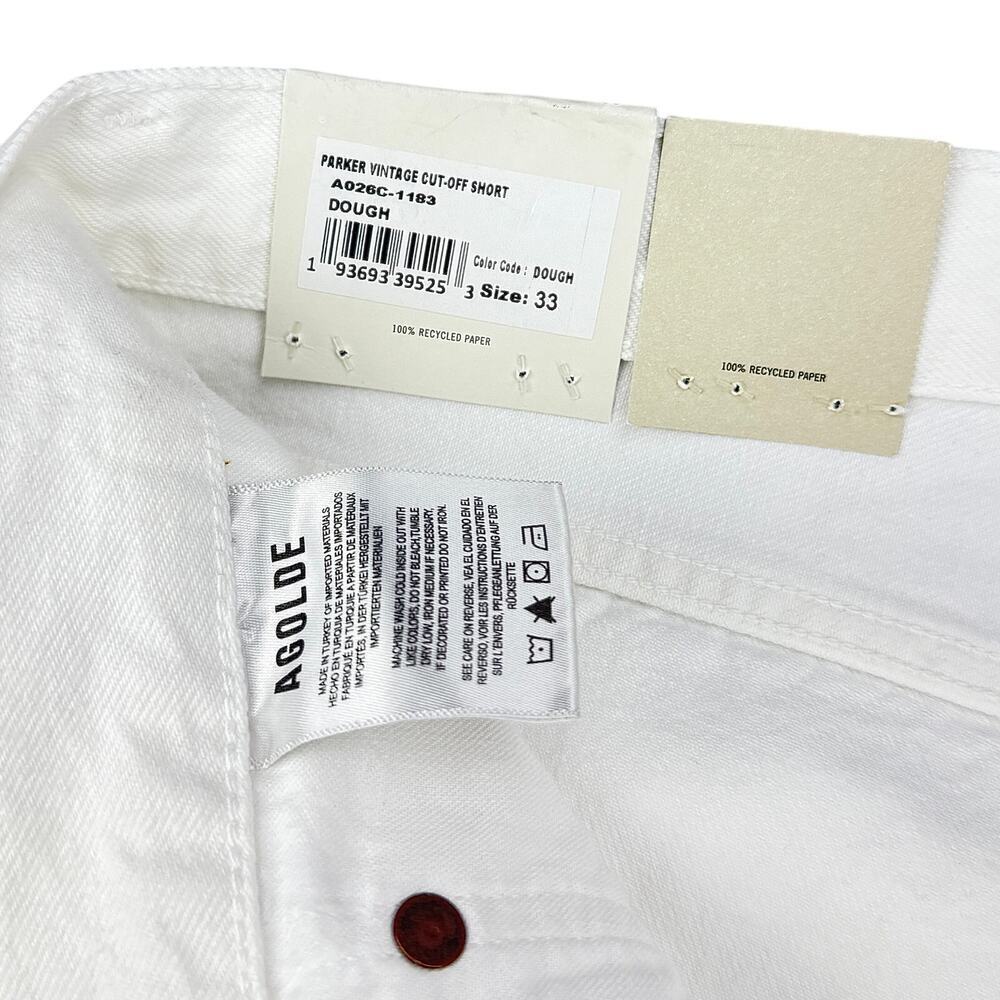 NWT AGOLDE Parker Vintage Cut-Off Short In Dough Size 33 - Picture 6 of 9